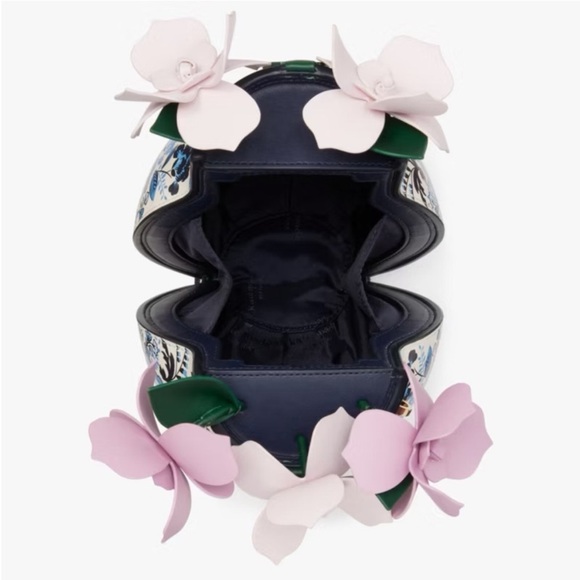 ♠️kate spade Perfect Plume Peacock Floral Printed 3D Vase Crossbody Bag, Blue - Picture 4 of 16